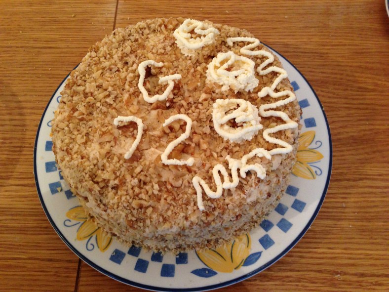 Coffee and walnut cake